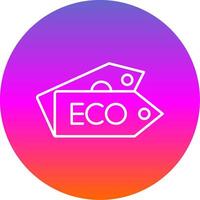 eco label lijn helling cirkel icoon vector