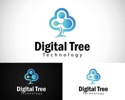 digitaal boom logo creatief netwerk aansluiten ontwerp concept pixel vector