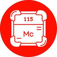 moscovium glyph cirkel veelkleurig icoon vector