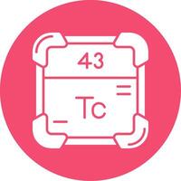 technetium glyph cirkel veelkleurig icoon vector