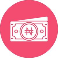 naira glyph cirkel veelkleurig icoon vector