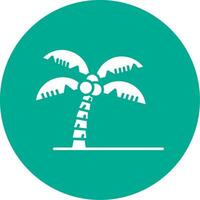 palm boom glyph cirkel veelkleurig icoon vector