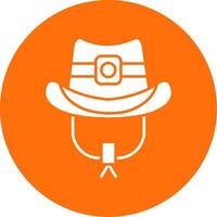 cowboy hoed glyph cirkel veelkleurig icoon vector