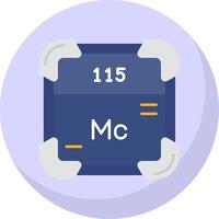 moscovium glyph vlak bubbel icoon vector