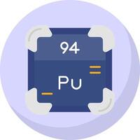 plutonium glyph vlak bubbel icoon vector