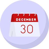 30e van december glyph vlak bubbel icoon vector