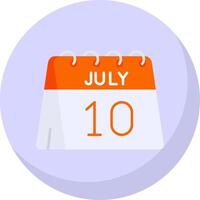 10e van juli glyph vlak bubbel icoon vector