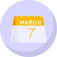 7e van maart glyph vlak bubbel icoon vector
