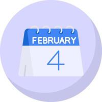4e van februari glyph vlak bubbel icoon vector