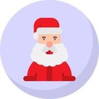 de kerstman claus glyph vlak bubbel icoon vector