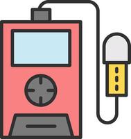 straling detector lijn gevulde licht icoon vector