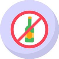 Nee alcohol glyph vlak bubbel icoon vector