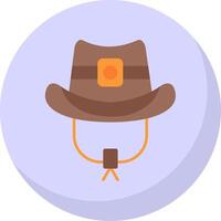 cowboy hoed glyph vlak bubbel icoon vector