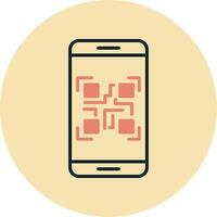 smartphone qr code vector icoon