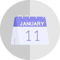 11e van januari vlak schaal icoon vector