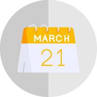 21e van maart vlak schaal icoon vector