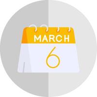 6e van maart vlak schaal icoon vector