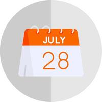 28e van juli vlak schaal icoon vector