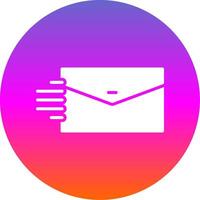 mail glyph helling cirkel icoon vector
