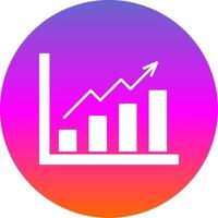 groei diagram glyph helling cirkel icoon vector