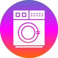 het wassen machine glyph helling cirkel icoon vector