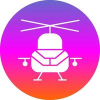 leger helikopter glyph helling cirkel icoon vector