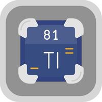 thallium vlak ronde hoek icoon vector