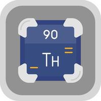 thorium vlak ronde hoek icoon vector