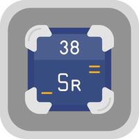 strontium vlak ronde hoek icoon vector