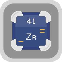 zirkonium vlak ronde hoek icoon vector