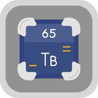 terbium vlak ronde hoek icoon vector