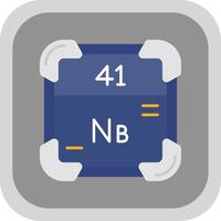 niobium vlak ronde hoek icoon vector