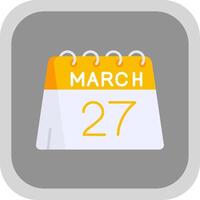 27e van maart vlak ronde hoek icoon vector