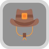 cowboy hoed vlak ronde hoek icoon vector