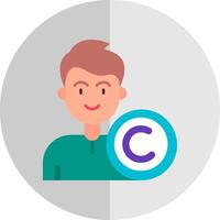 auteursrechten vlak ronde hoek icoon vector