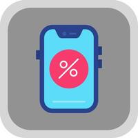 percentage vlak ronde hoek icoon vector