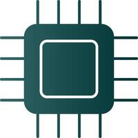 CPU glyph helling cirkel icoon vector