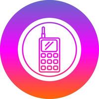 walkie talkie glyph helling cirkel icoon vector