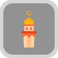 minaret vlak ronde hoek icoon vector