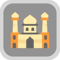 moskee vlak ronde hoek icoon vector