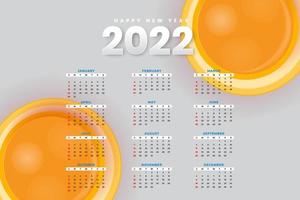 maandelijkse kalendersjabloon voor 2022 jaar. week begint op zondag. wandkalender in een minimalistische stijl. vector