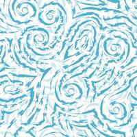 vector blauwe naadloze patroon getekend met een borstel voor decor geïsoleerd op een witte background.smooth lijnen met gescheurde randen in de vorm van spiralen van hoeken en lussen
