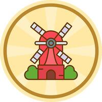 windmolen grappig cirkel icoon vector