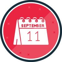 11e van september glyph vers icoon vector