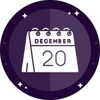 20e van december solide badges icoon vector