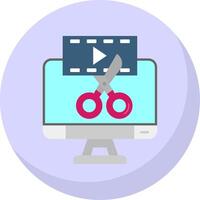 video editor glyph vlak bubbel icoon vector