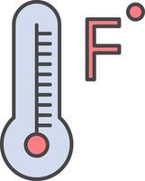 Fahrenheit graden lijn gevulde licht icoon vector