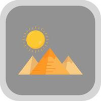 piramides vlak ronde hoek icoon vector