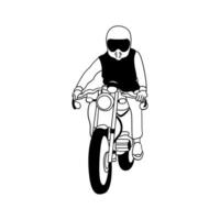 caferacer motorfiets lijn kunst vector