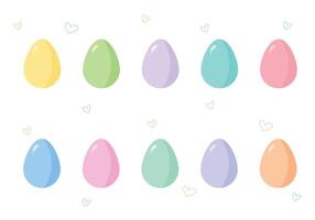 reeks van Pasen eieren geïsoleerd. vlak vector illustratie met gelukkig Pasen eieren.